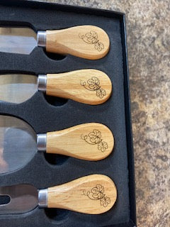 4 Custom Cheese Knives Set