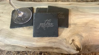 Gather Together Slate Square Coaster Set of 4