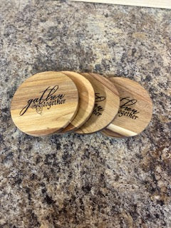 Set of 4 Acacia wood Coasters