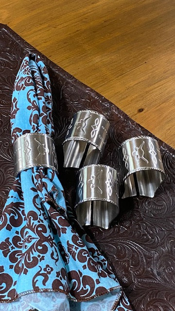 4 pc Stainless Steel Branded Napkin Ring