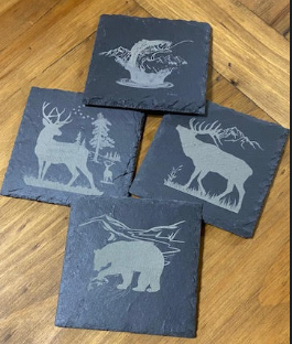 Wildlife Slate Square Coaster Set of 4